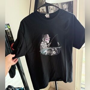 Gildan Black Tee with Skeleton Graphic